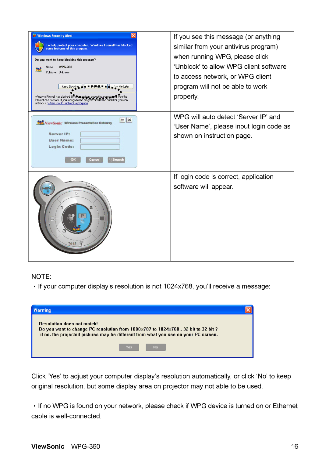 ViewSonic manual ViewSonic WPG-360 