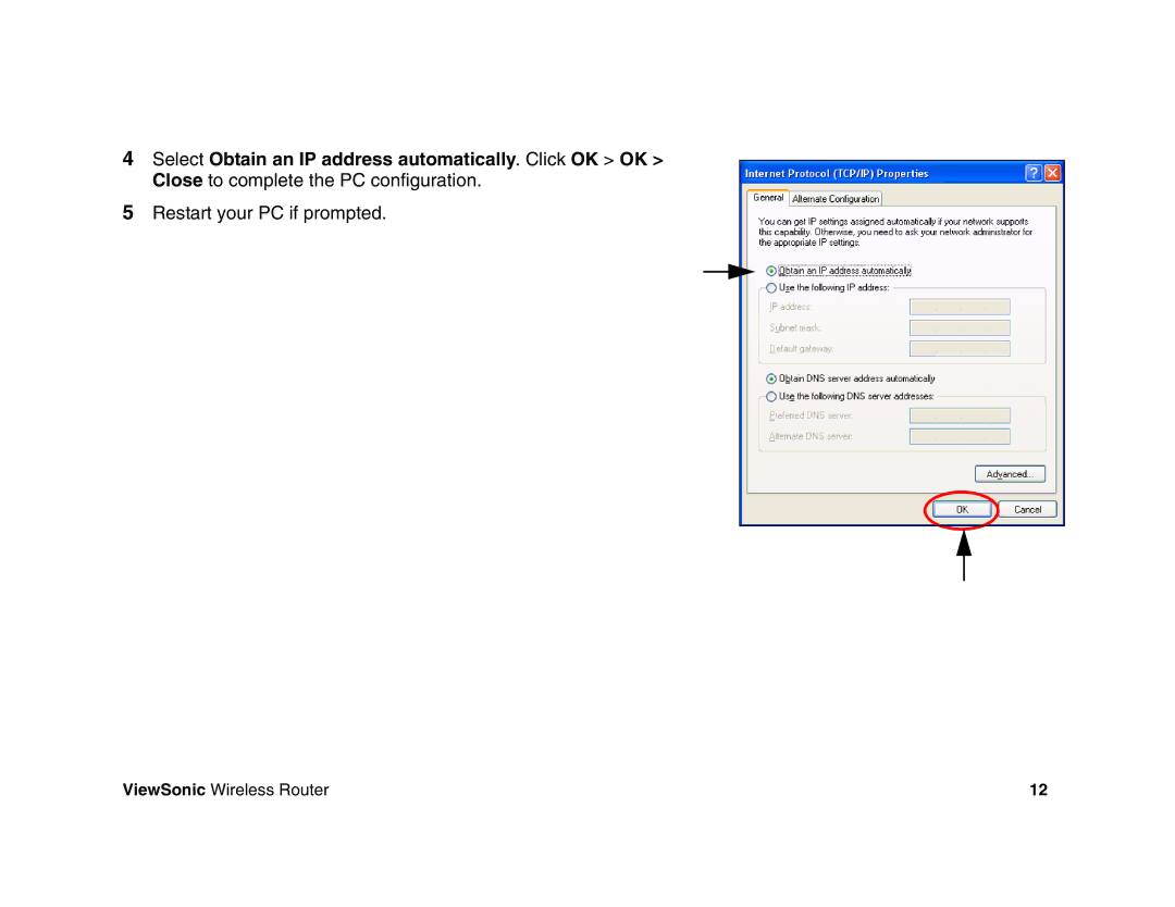 ViewSonic WR100 manual Restart your PC if prompted 