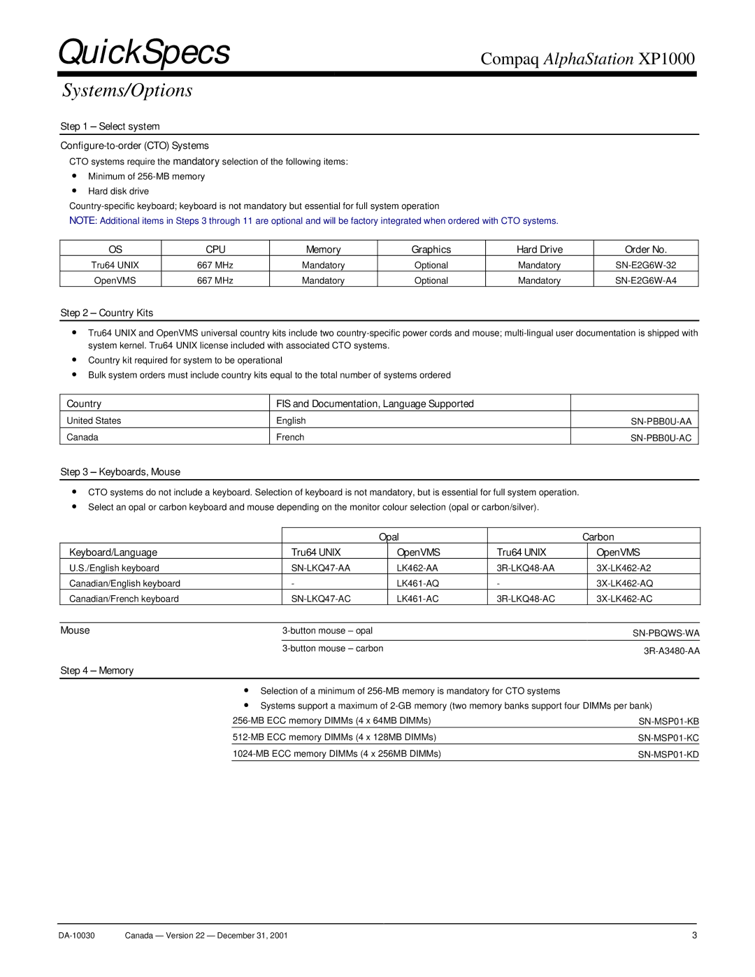 ViewSonic XP1000 warranty Systems/Options 