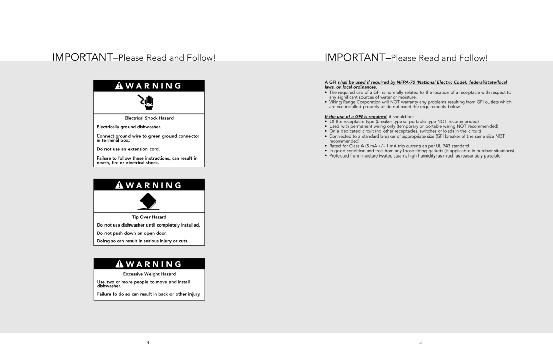 Viking 200 manual If the use of a GFI is required, it should be 