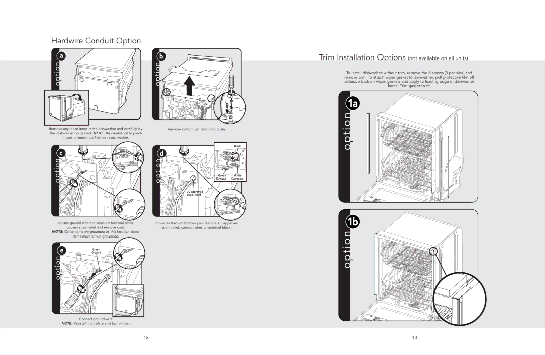 Viking 200 manual Hardwire Conduit Option, Trim Installation Options not available on all units 