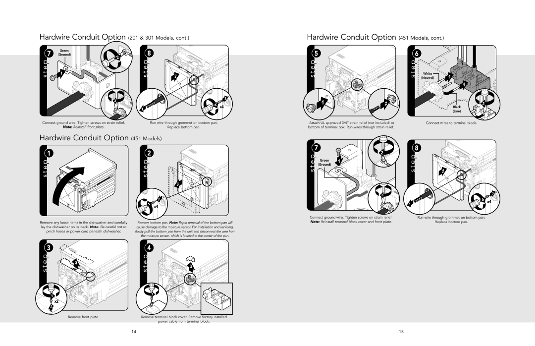 Viking 301, 201 manual Hardwire Conduit Option 451 Models 