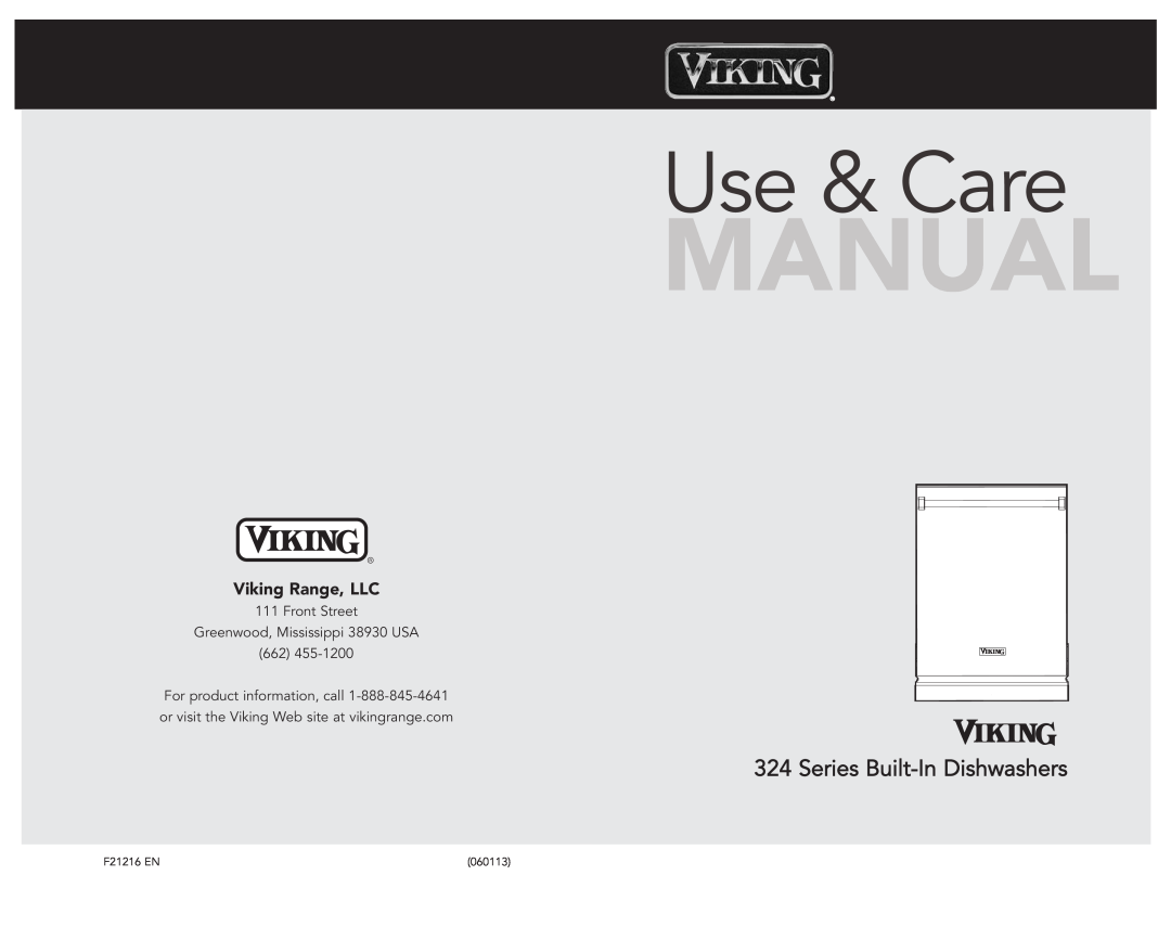 Viking 324 manual Viking Range, LLC, Front Street Greenwood, Mississippi 38930 USA 662, Use & Care 
