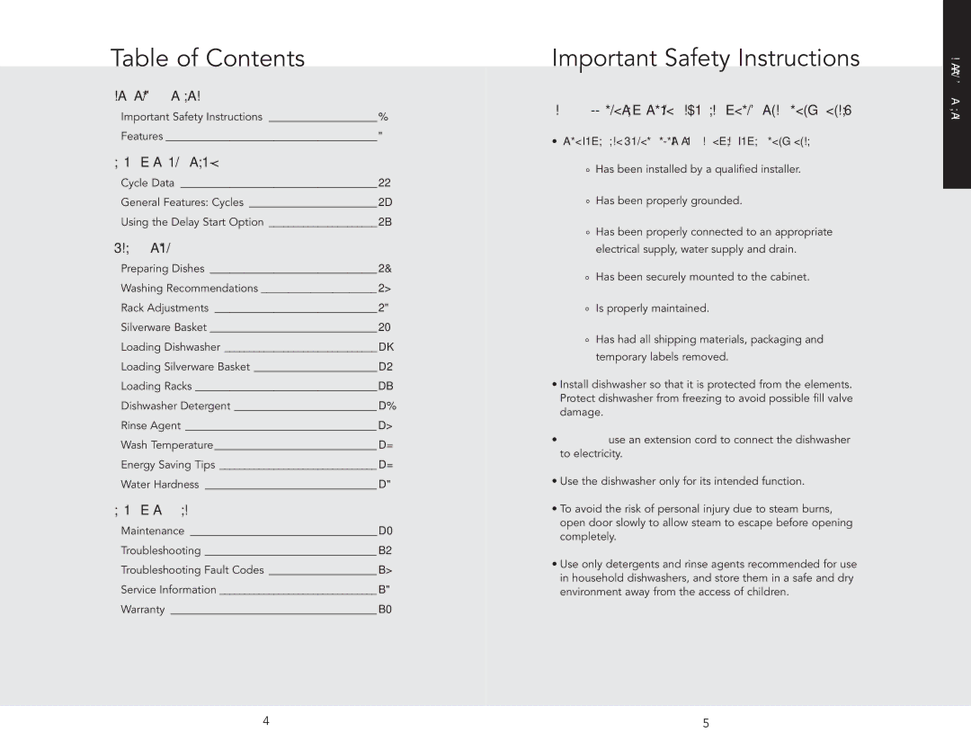 Viking 450E, 325E manual Table of Contents, Important Safety Instructions 