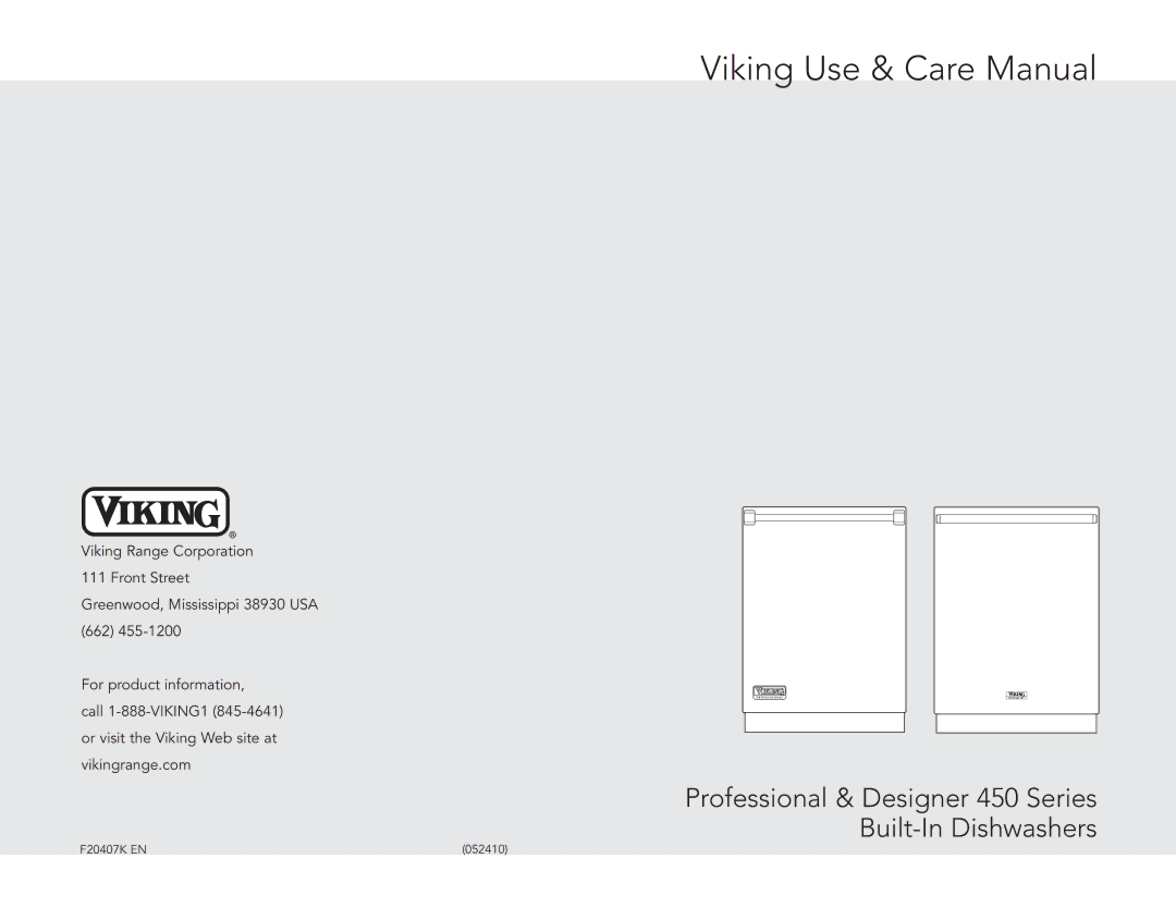 Viking 450 manual Viking Use & Care Manual 