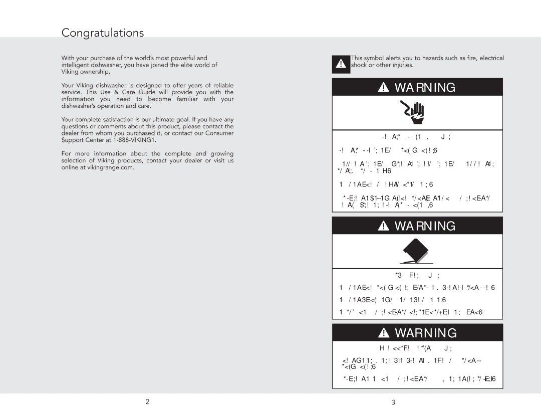 Viking 450 manual Congratulations 