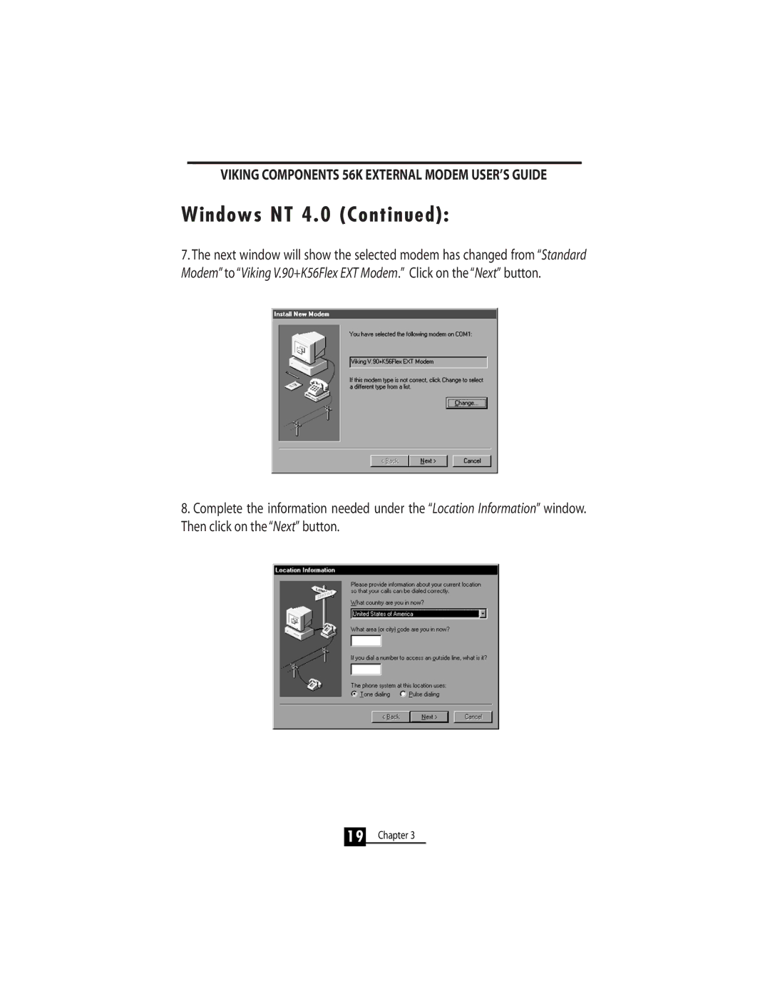 Viking 56K manual Windows NT 