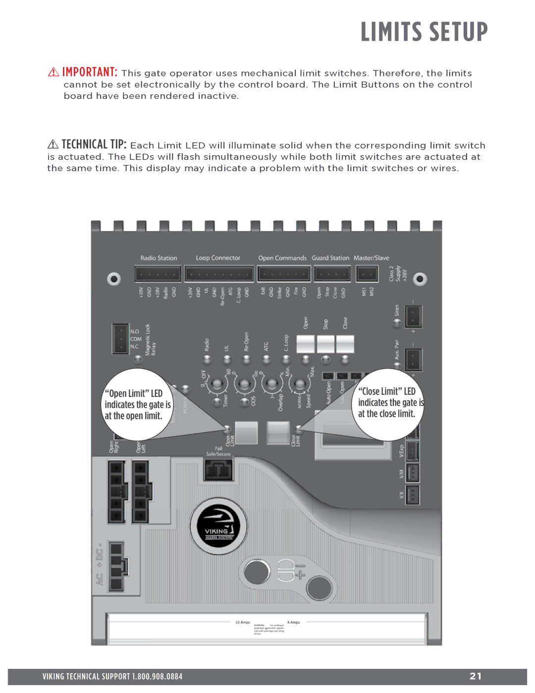 Viking Access Systems f1 gate manual Limits Setup 