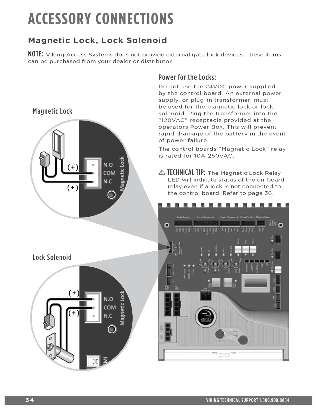 Viking Access Systems f1 gate manual Magnetic Lock, Lock Solenoid, Magnetic Lock Lock Solenoid, Power for the Locks 