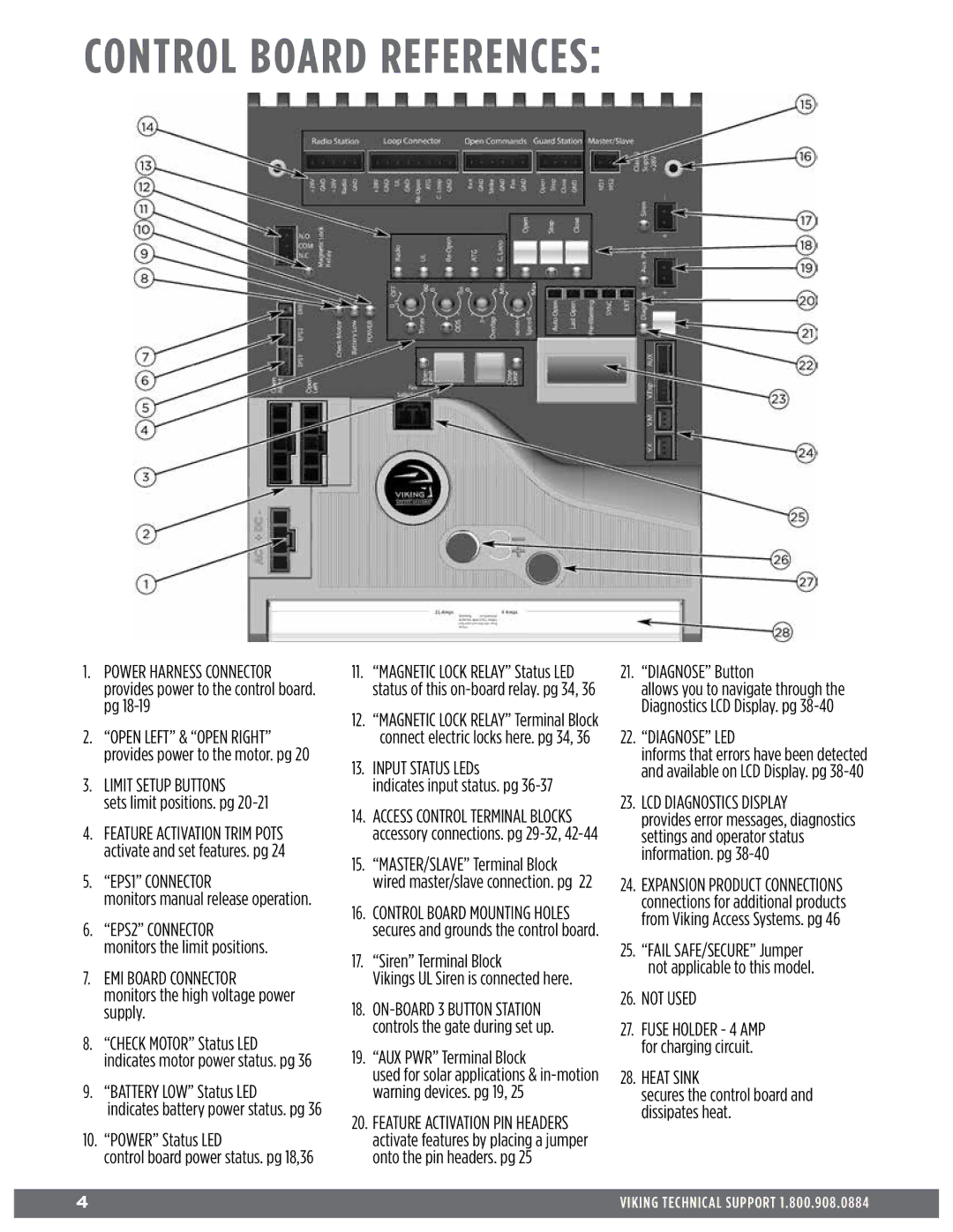 Viking Access Systems Q7 manual Control Board References, EMI Board Connector 