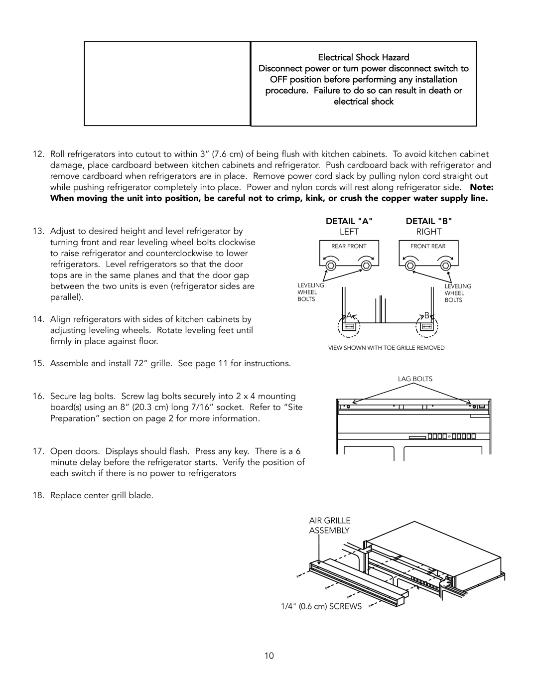 Viking BRTGK72SS installation instructions 