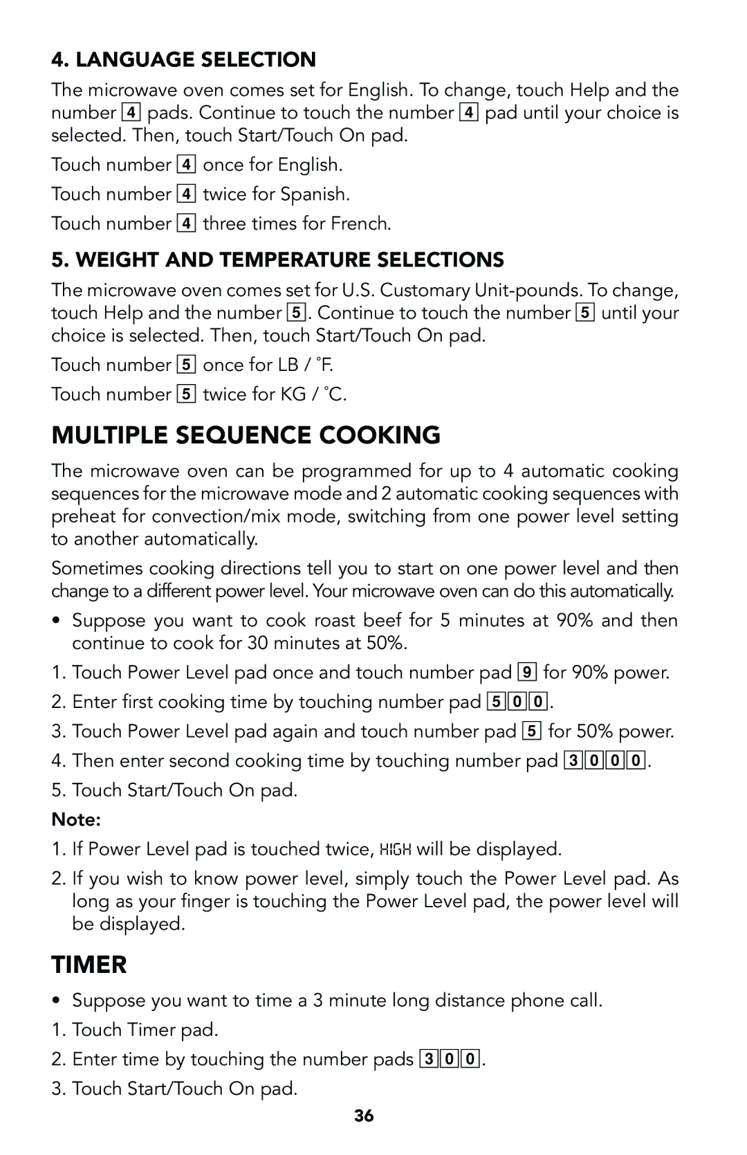 Viking Built-In Convection Microwave Hood manual Multiple Sequence Cooking, Timer, Language Selection 