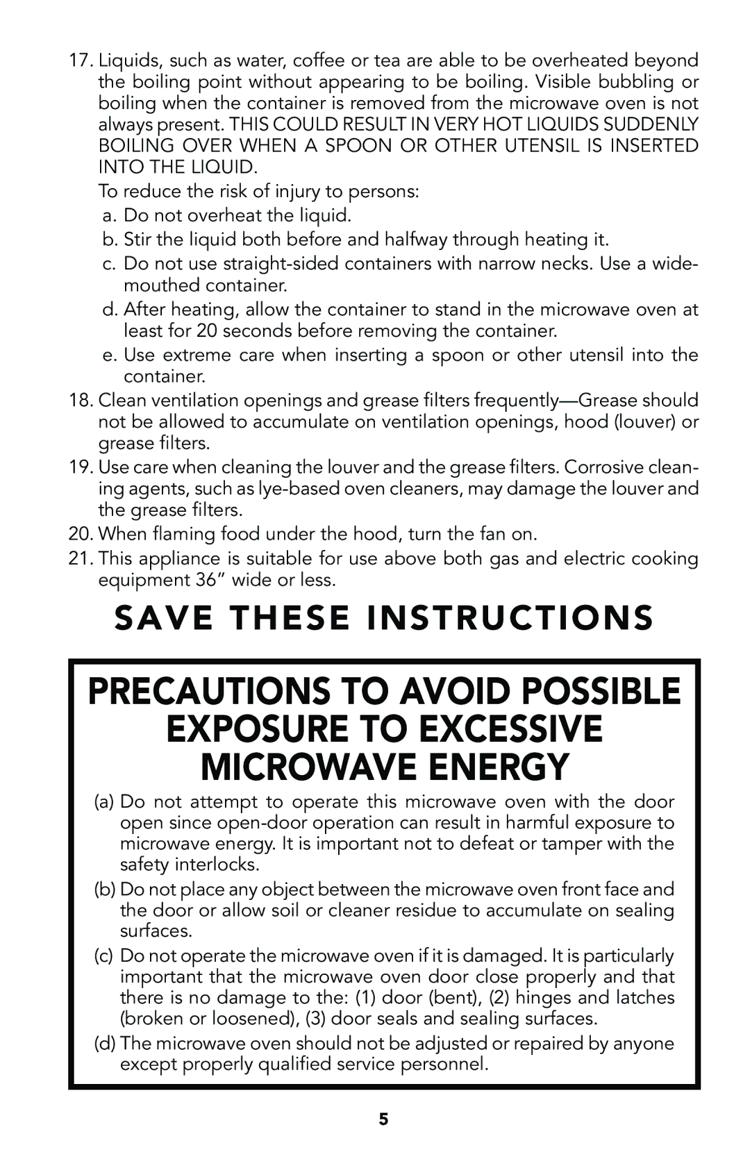 Viking Built-In Convection Microwave Hood manual Exposure to Excessive Microwave Energy 