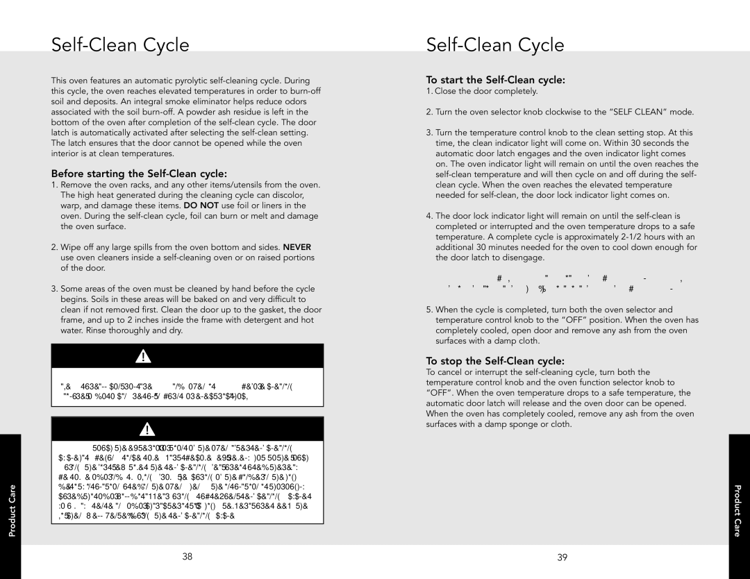 Viking D3 manual Self-Clean Cycle, Before starting the Self-Clean cycle, To start the Self-Clean cycle 