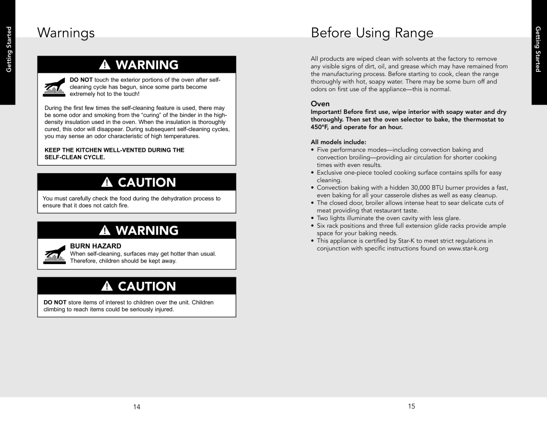 Viking D3 manual Before Using Range, Oven, Burn Hazard 