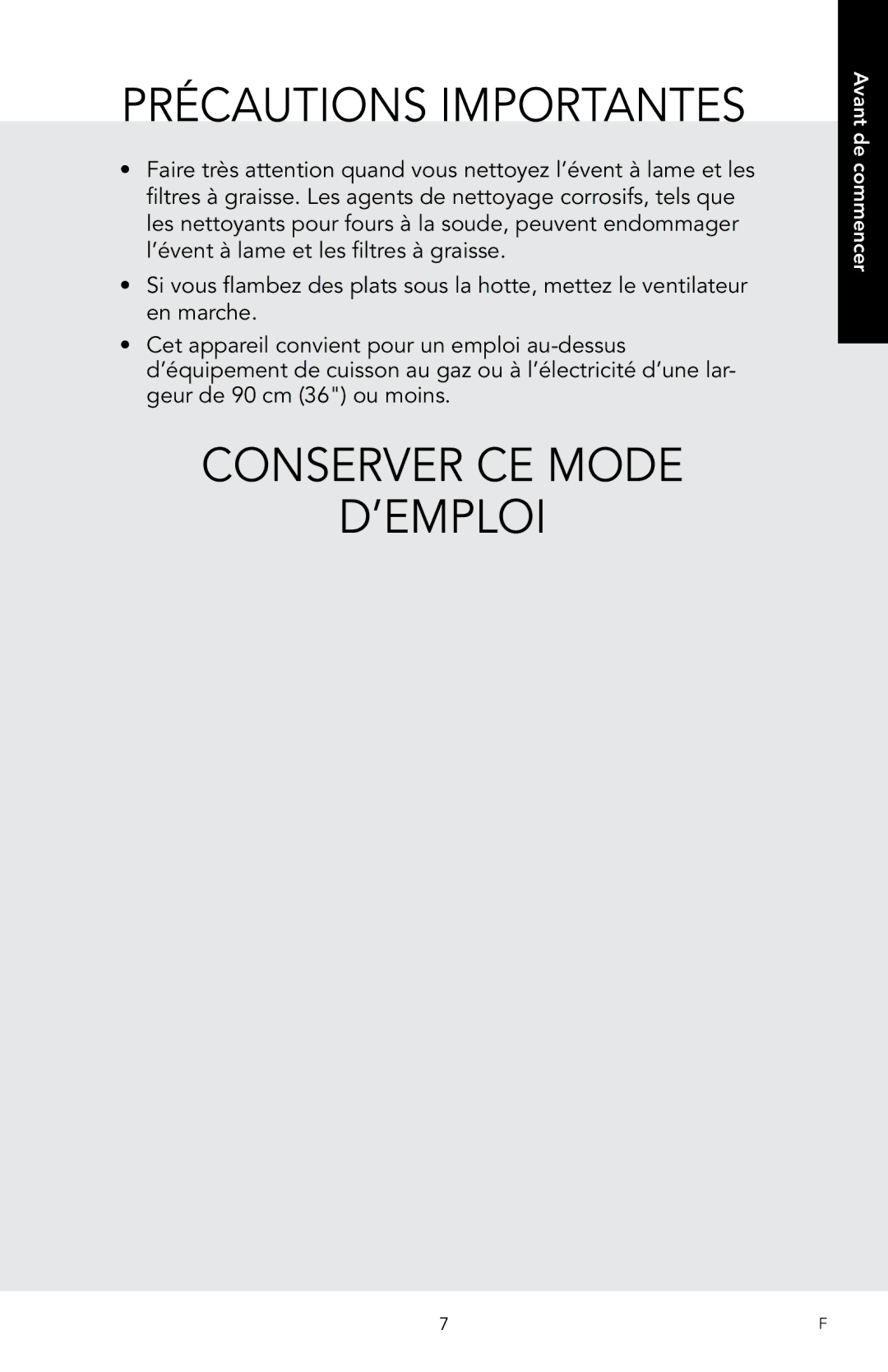 Viking D3 manual Conserver CE Mode ’EMPLOI 