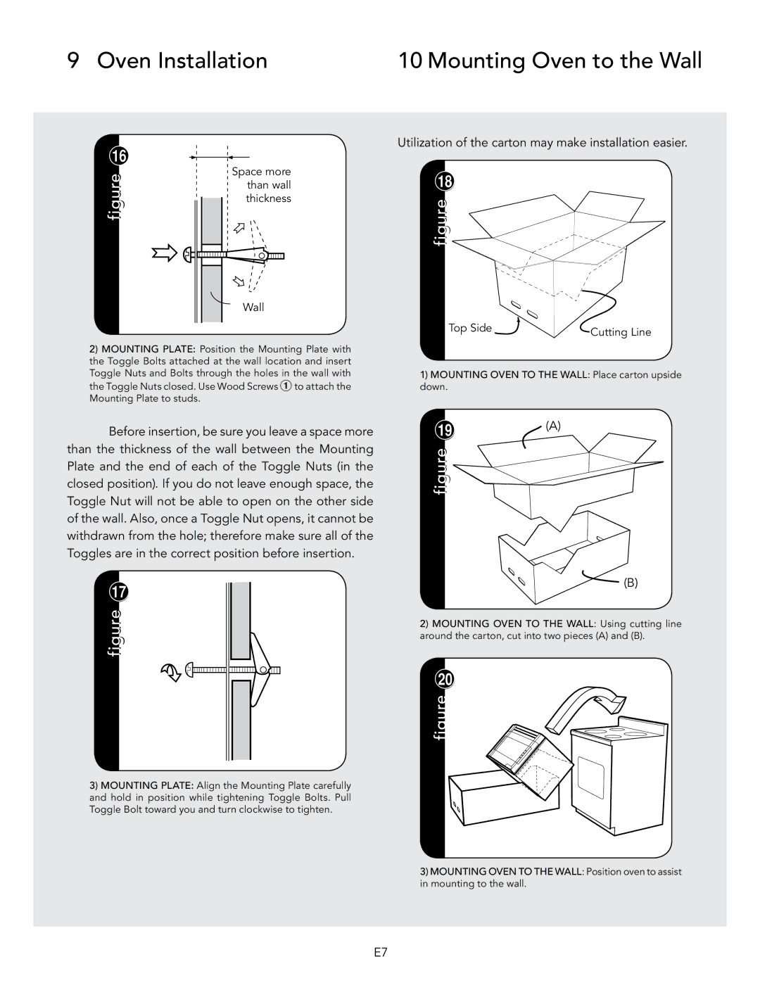 Viking D3 manual Mounting Oven to the Wall 