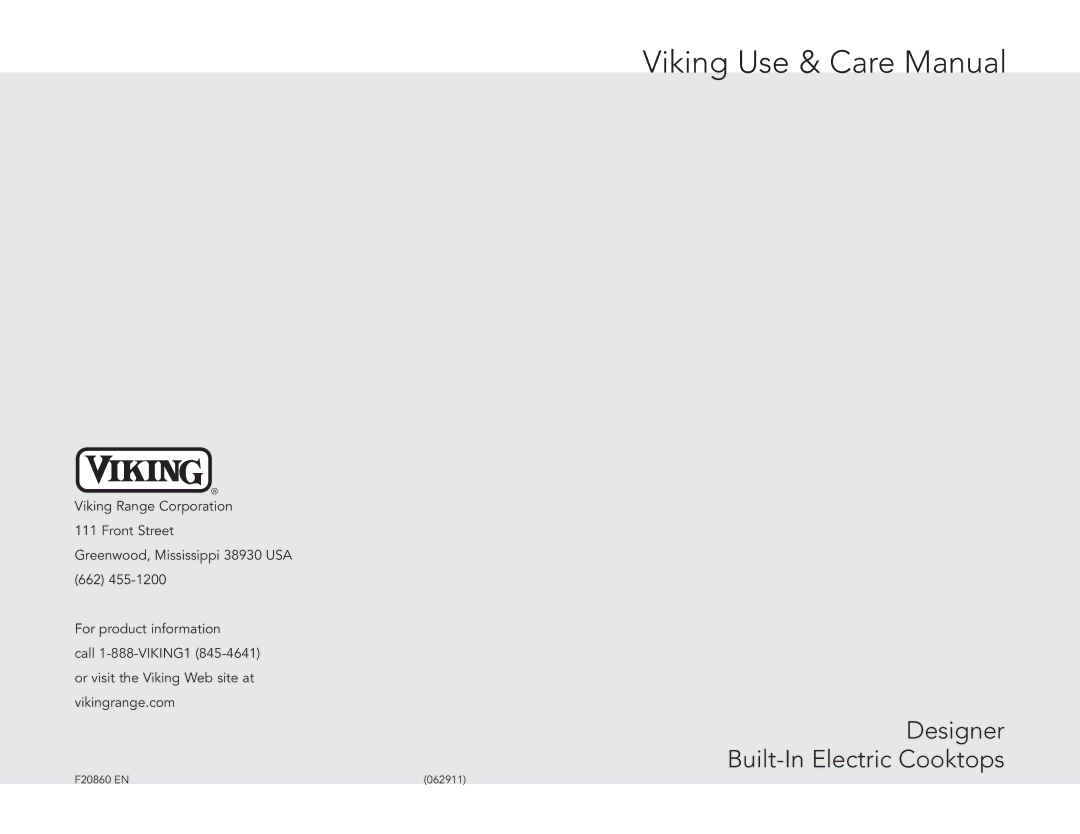 Viking DECU1064BSB manual Viking Use & Care Manual 