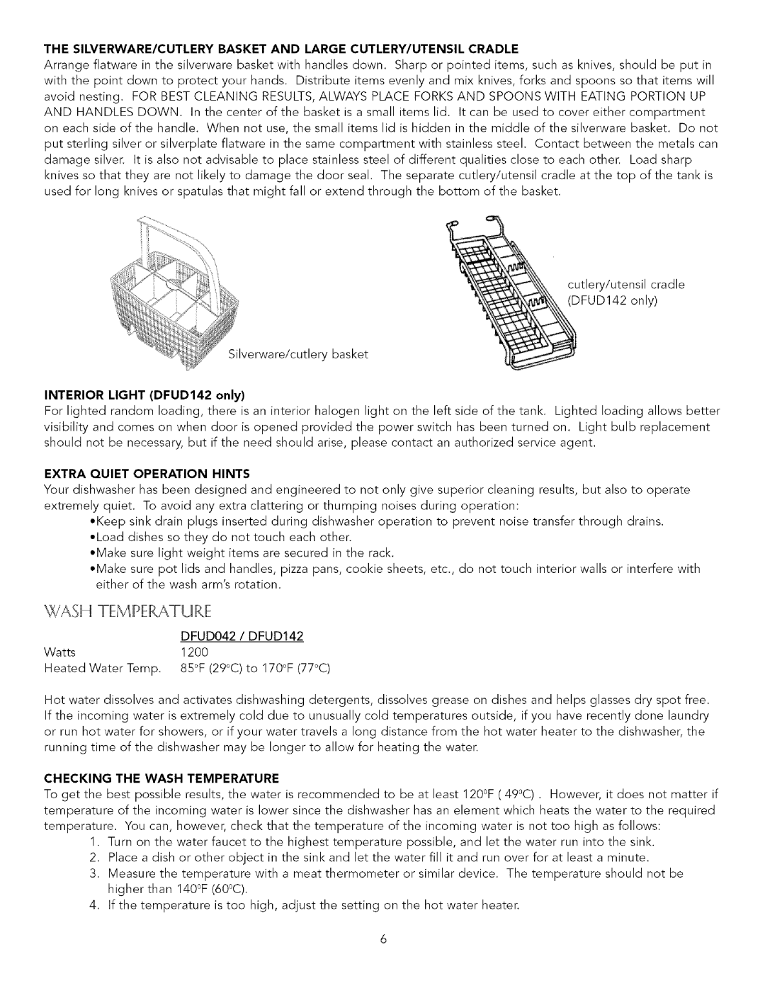 Viking Dishwasher manual Wash TIEMIrIEIRATUIKIE, SILVERWARE/CUTLERY Basket and Large CUTLERY/UTENSIL Cradle 