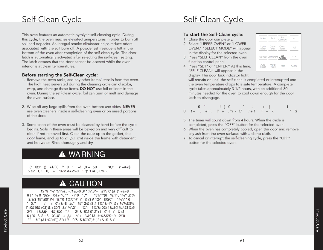 Viking DSOE305TSS, F20686 manual Self-Clean Cycle, Before starting the Self-Clean cycle 