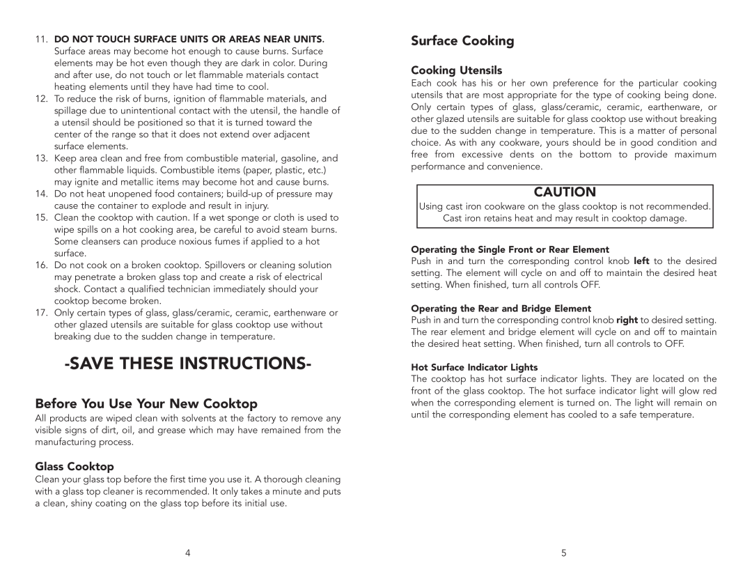 Viking Electronics F20033E manual Before You Use Your New Cooktop, Surface Cooking, Glass Cooktop, Cooking Utensils 