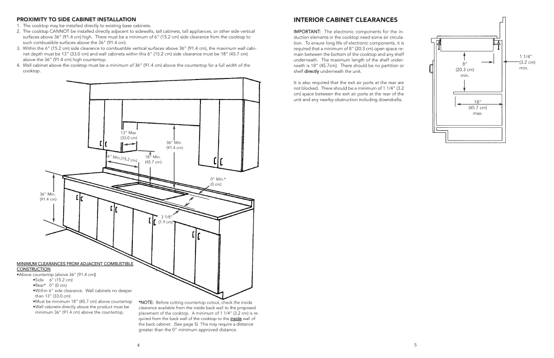 Viking F20112E manual Interior Cabinet Clearances, Proximity to Side Cabinet Installation 