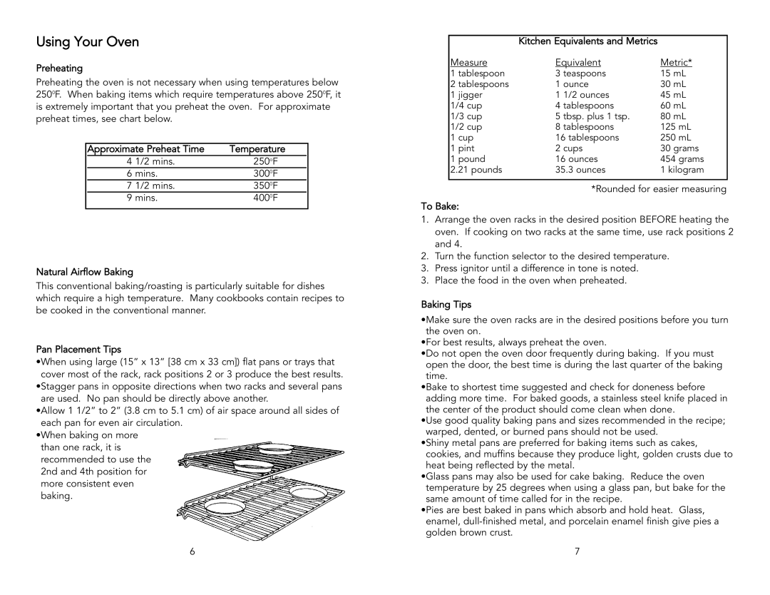 Viking F20288 specifications Using Your Oven 
