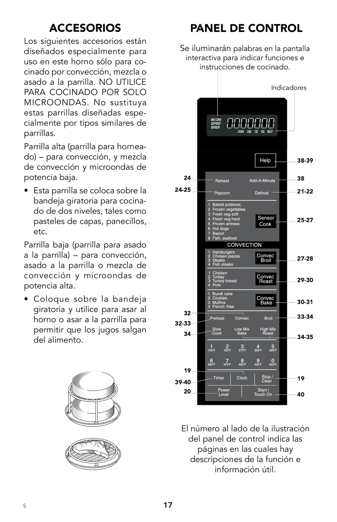 Viking F20303 manual Accesorios, Panel DE Control 