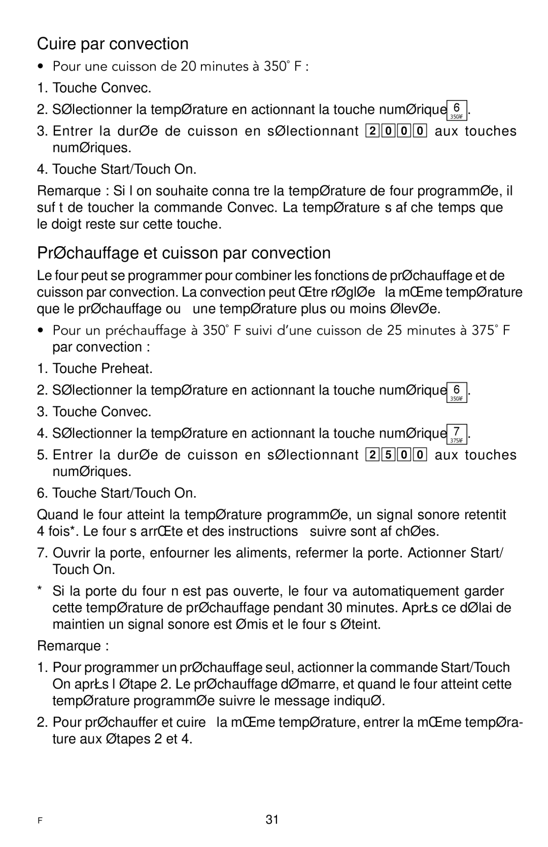 Viking F20303 manual Cuire par convection 