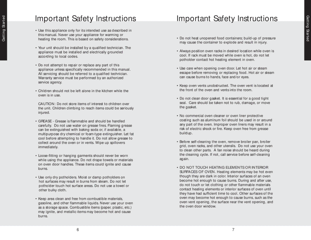 Viking DEDO530TSS, F20366B, DEDO527TSS manual Important Safety Instructions 