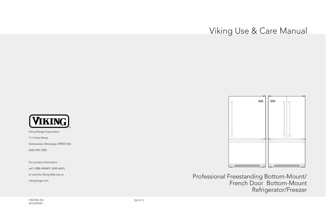 Viking F20394E EN manual Viking Use & Care Manual 