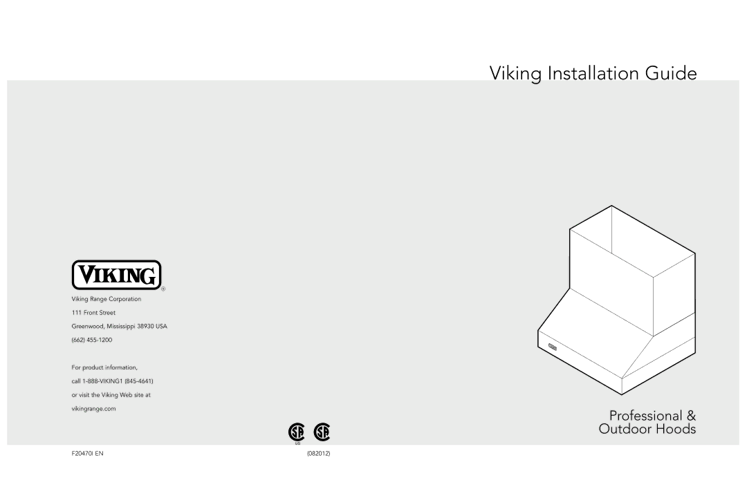 Viking F20470I EN manual Viking Installation Guide 