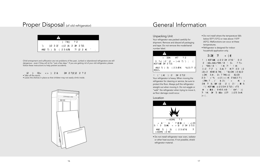 Viking F20481 manual General Information, Before You Throw Away Your Old Refrigerator or Freezer 