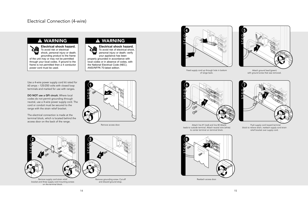 Viking F20508 manual Electrical Connection 4-wire 