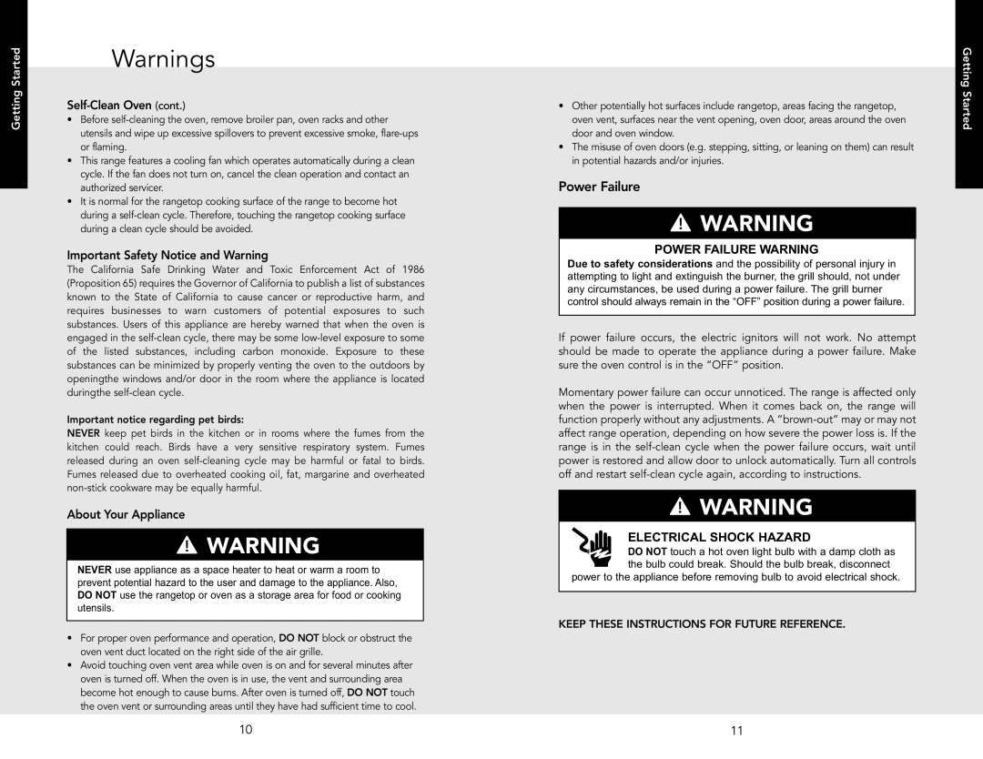 Viking F20512 manual Power Failure, Self-Clean Oven, Important Safety Notice and Warning, About Your Appliance 