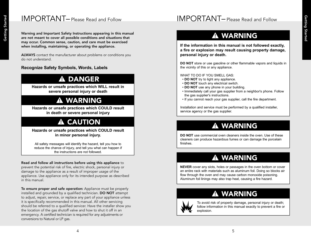 Viking F20517 manual IMPORTANT- Please Read and Follow 