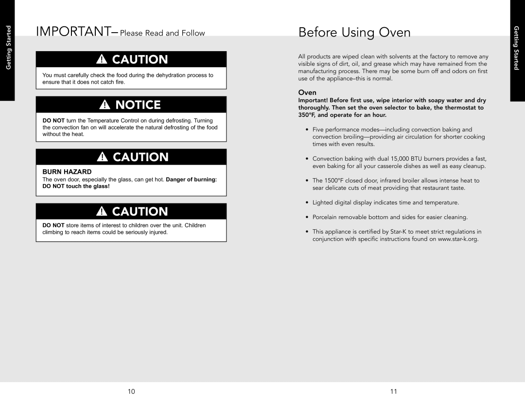 Viking F20517 manual Before Using Oven 