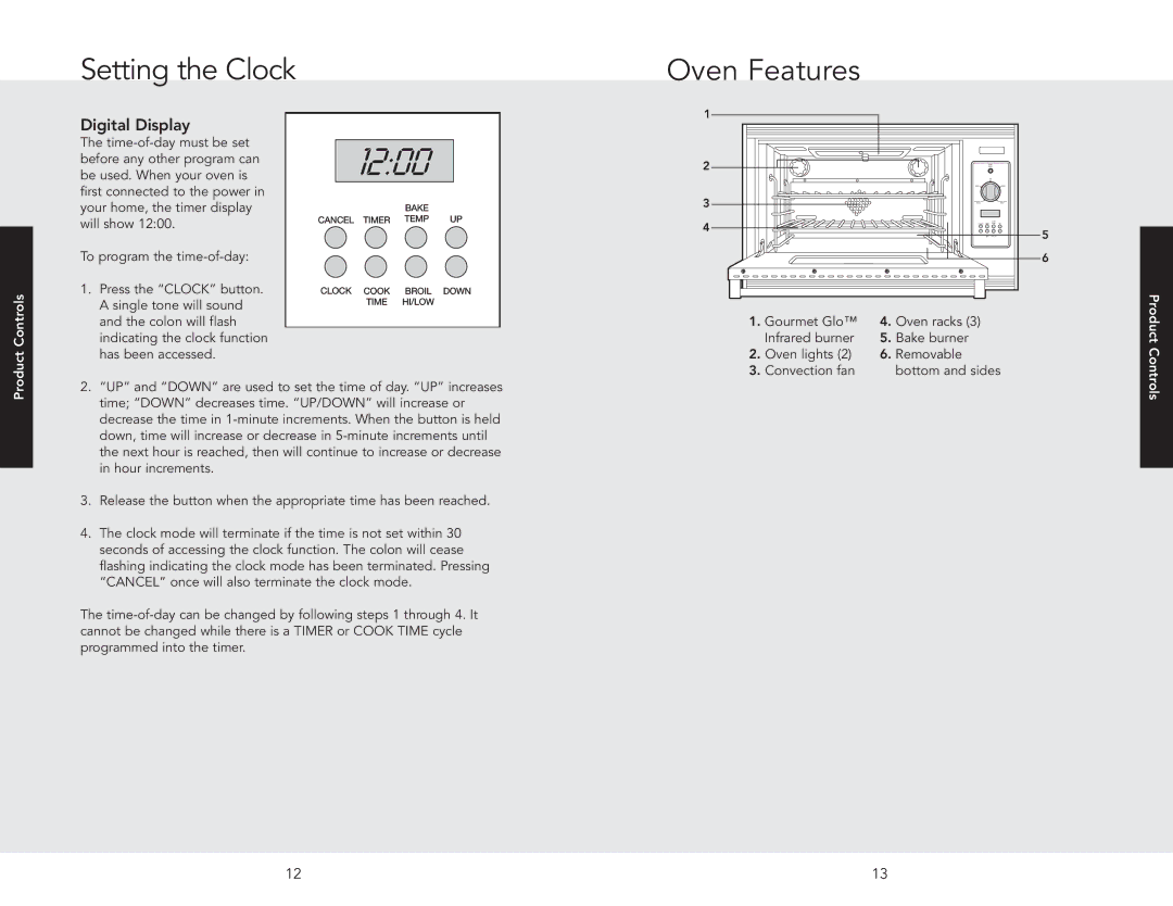 Viking F20517 manual Settingthe Clock, Digital Display 