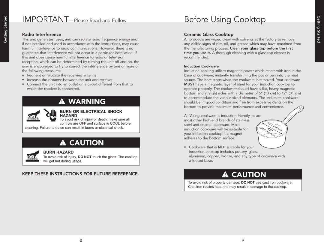 Viking F20528 manual Before Using Cooktop, Radio Interference, Ceramic Glass Cooktop 