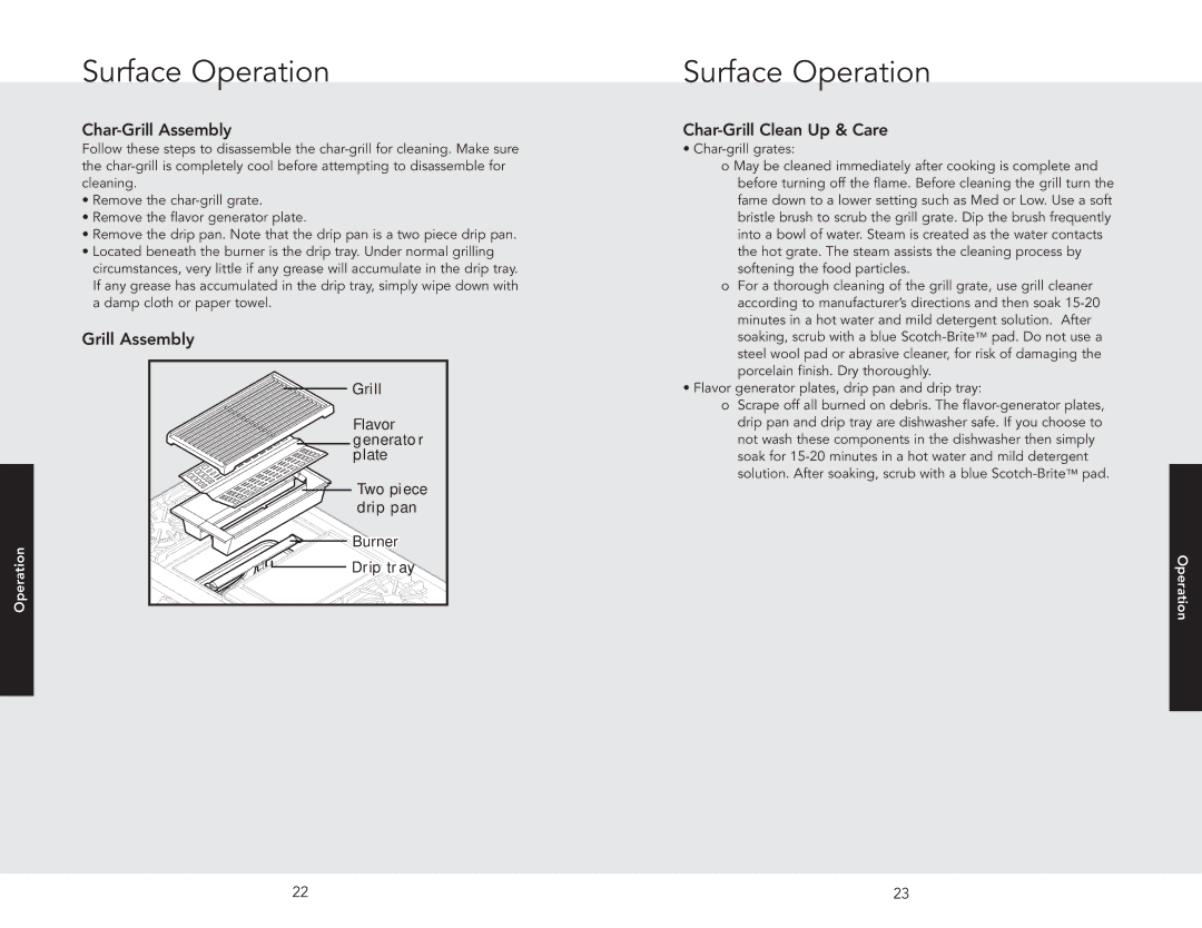 Viking F20532A manual Char-Grill Assembly, Char-Grill Clean Up & Care 