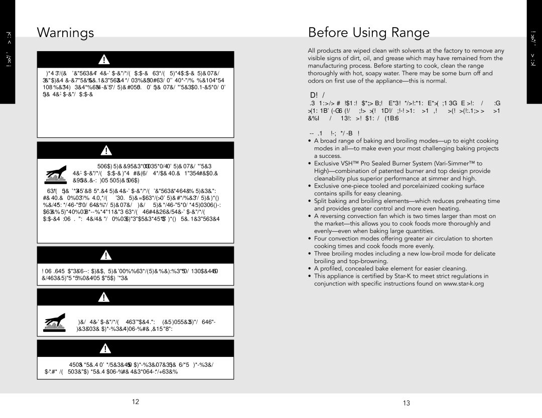 Viking F20532A manual Before Using Range, Oven, Burn Hazard 