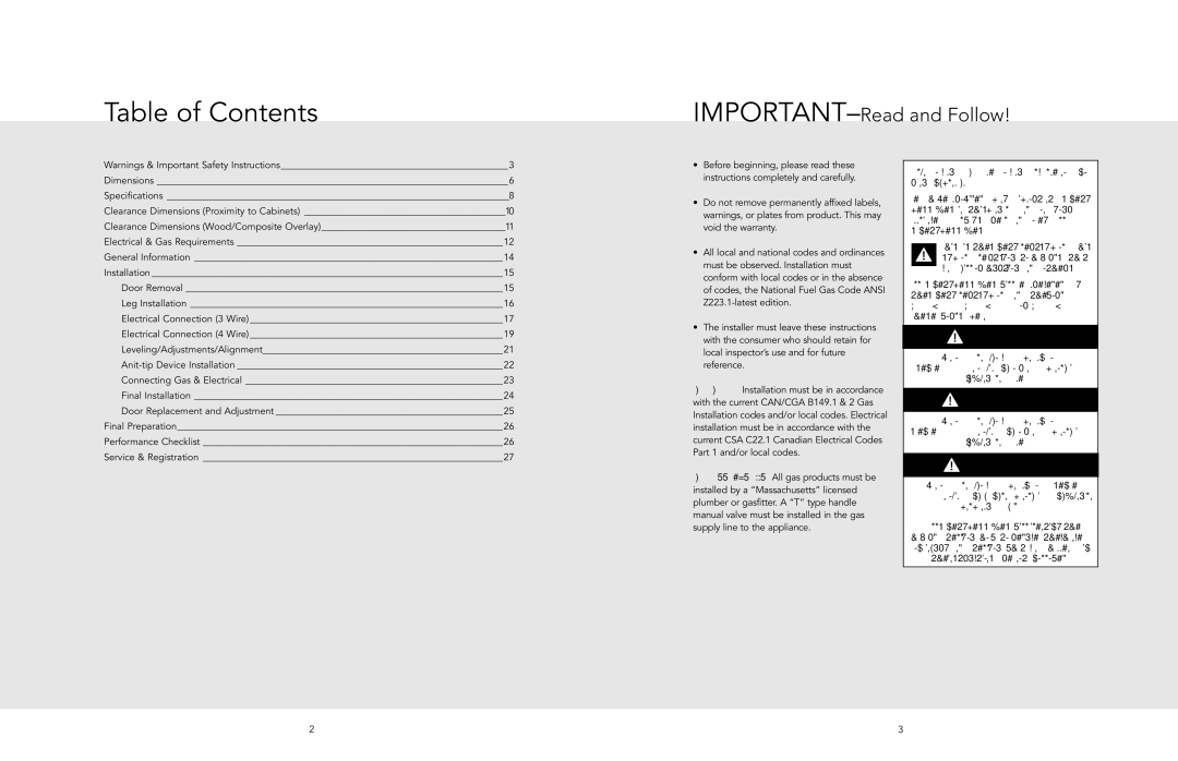 Viking F20533 EN manual Table of Contents 