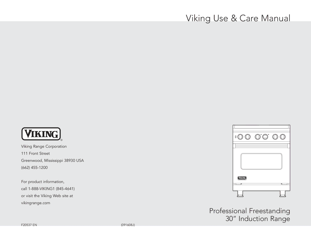 Viking F20537 manual Viking Use & Care Manual 