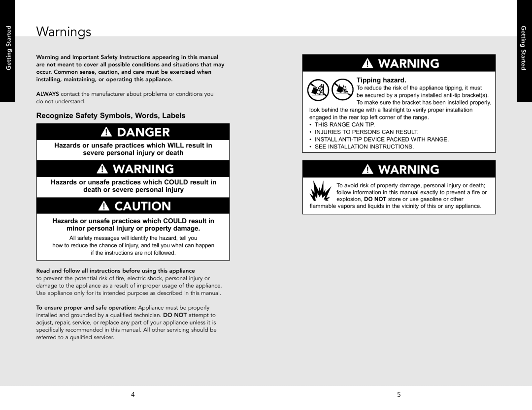 Viking F20537 manual Recognize Safety Symbols, Words, Labels, Getting Started 
