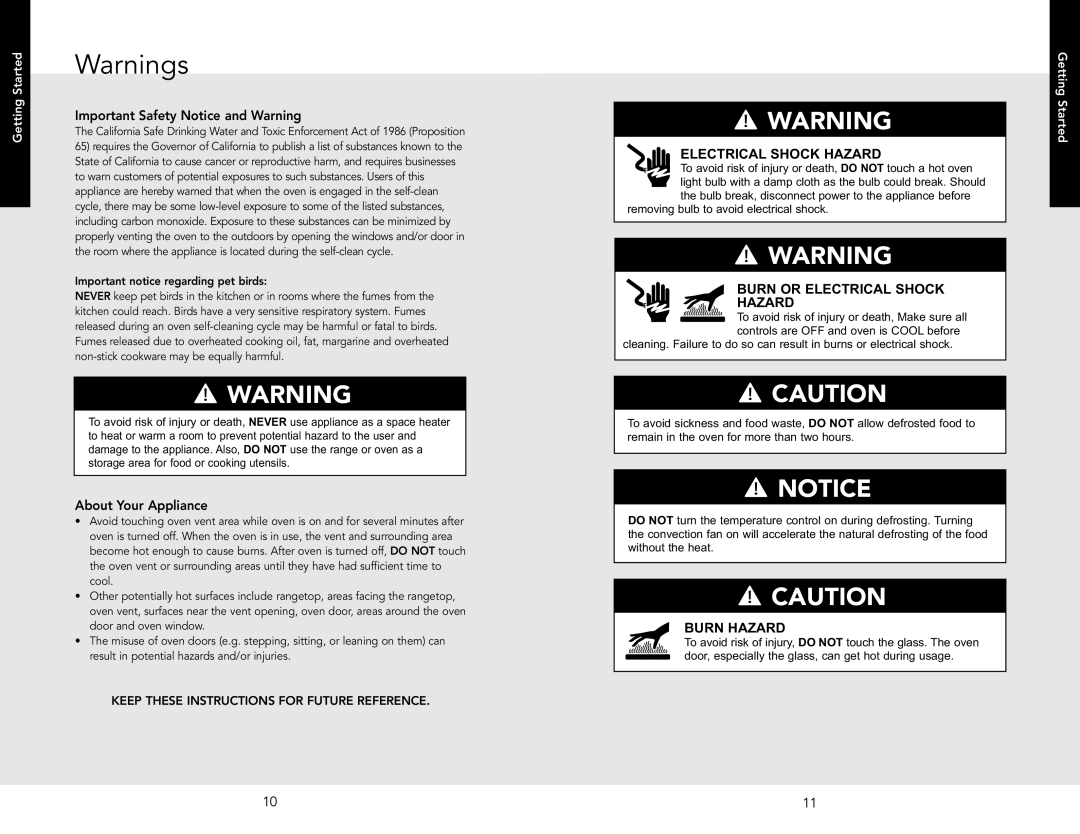 Viking F20537 manual Electrical Shock Hazard 