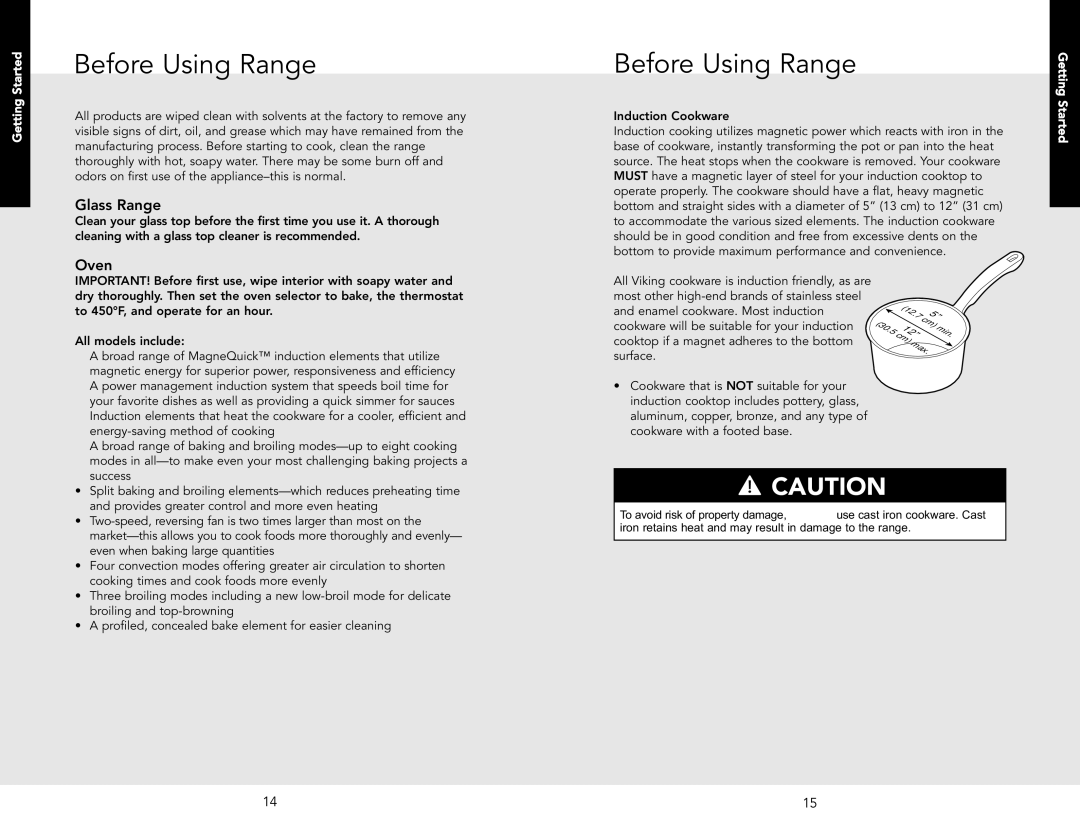 Viking F20537 manual Before Using Range, Glass Range, Oven 