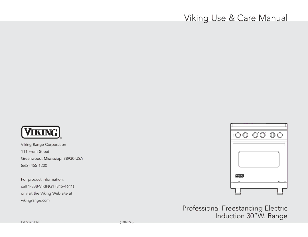 Viking F20537B EN manual Viking Use & Care Manual 