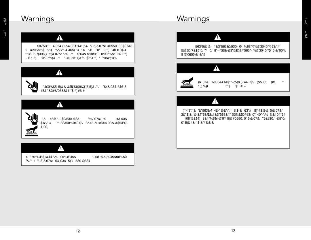 Viking F20542B manual Burning do not touch the glass 