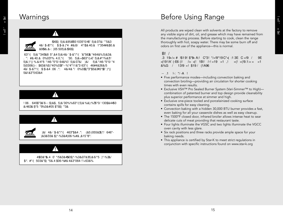 Viking F20542B manual Before Using Range, Oven 