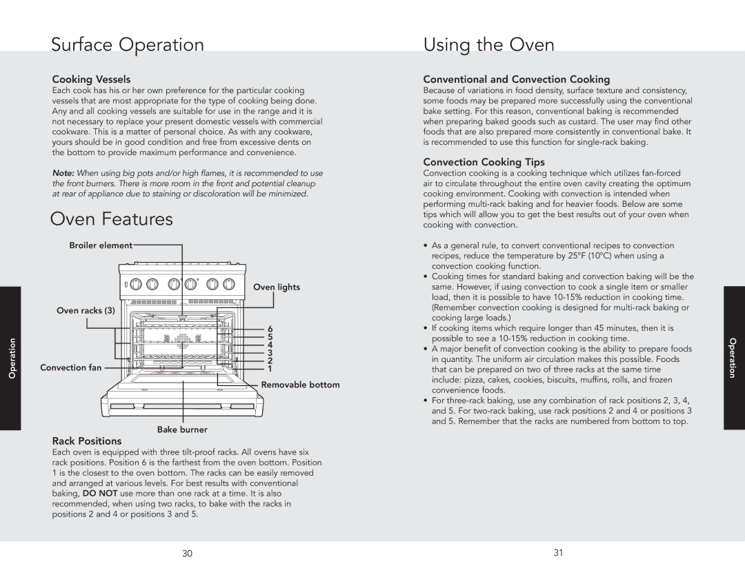 Viking F20543 manual Oven Features, Using the Oven 